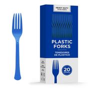 Royal Blue Heavy-Duty Plastic Forks, 20ct